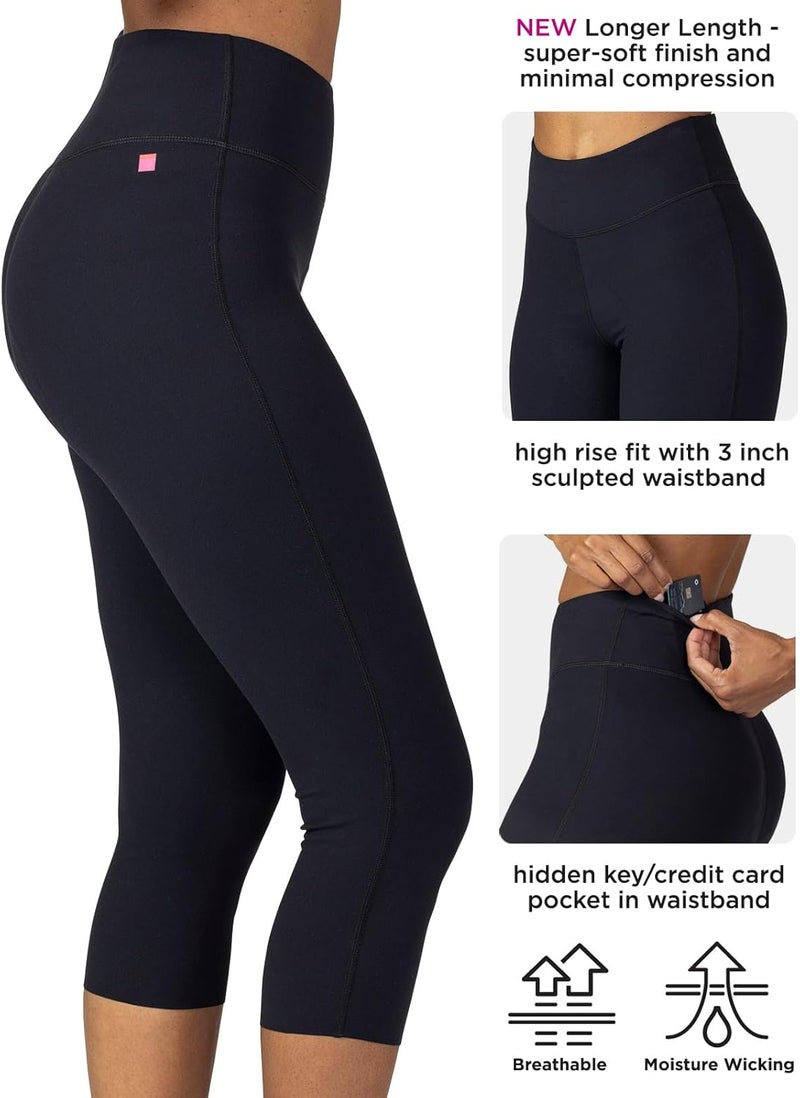 Terry Cycling Clothes for Women, Easy Rider Padded Bike Capris 20 Inch Long Hi-Rise High Waisted Knicker Tight with Padding - Image 2